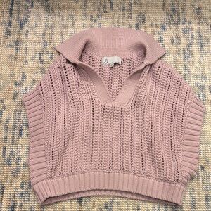 Pink Knit Sweater Vest